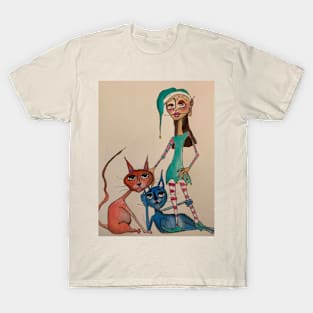 elf with cats T-Shirt